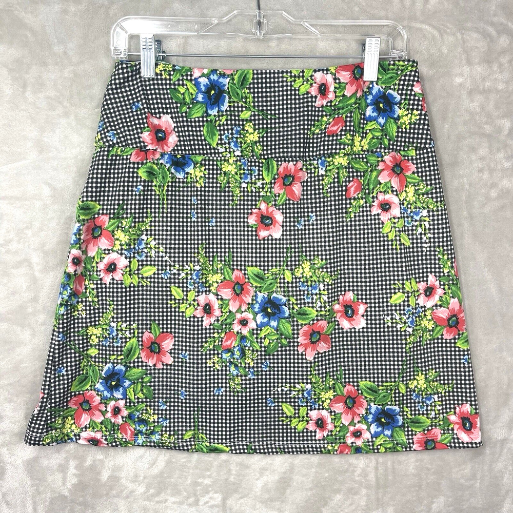 Swing Control Gingham Botanical Pull On Golf Skort Size 6 Preppy Clueless - Picture 5 of 13